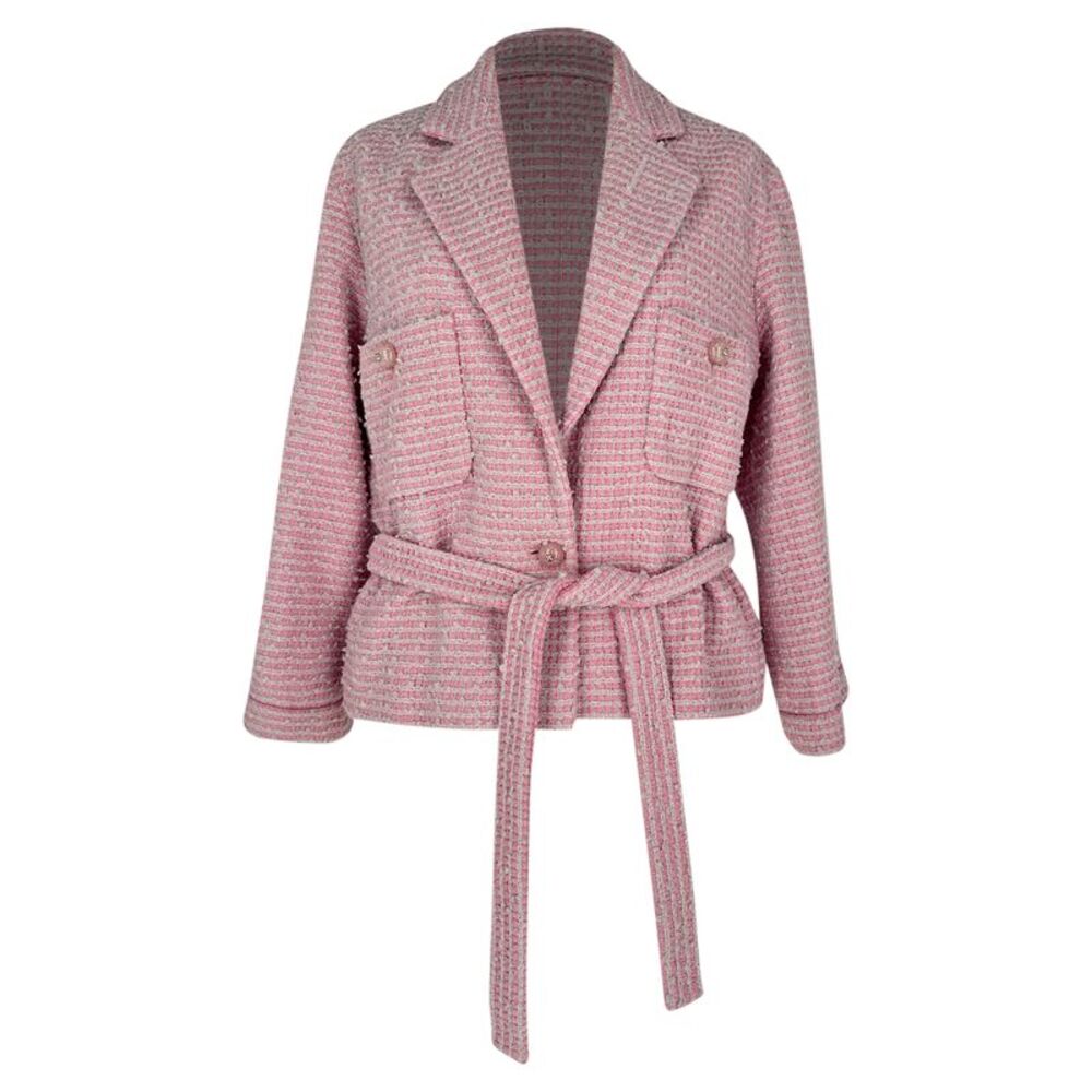 Chanel Tweed Jacket in Pink Cotton